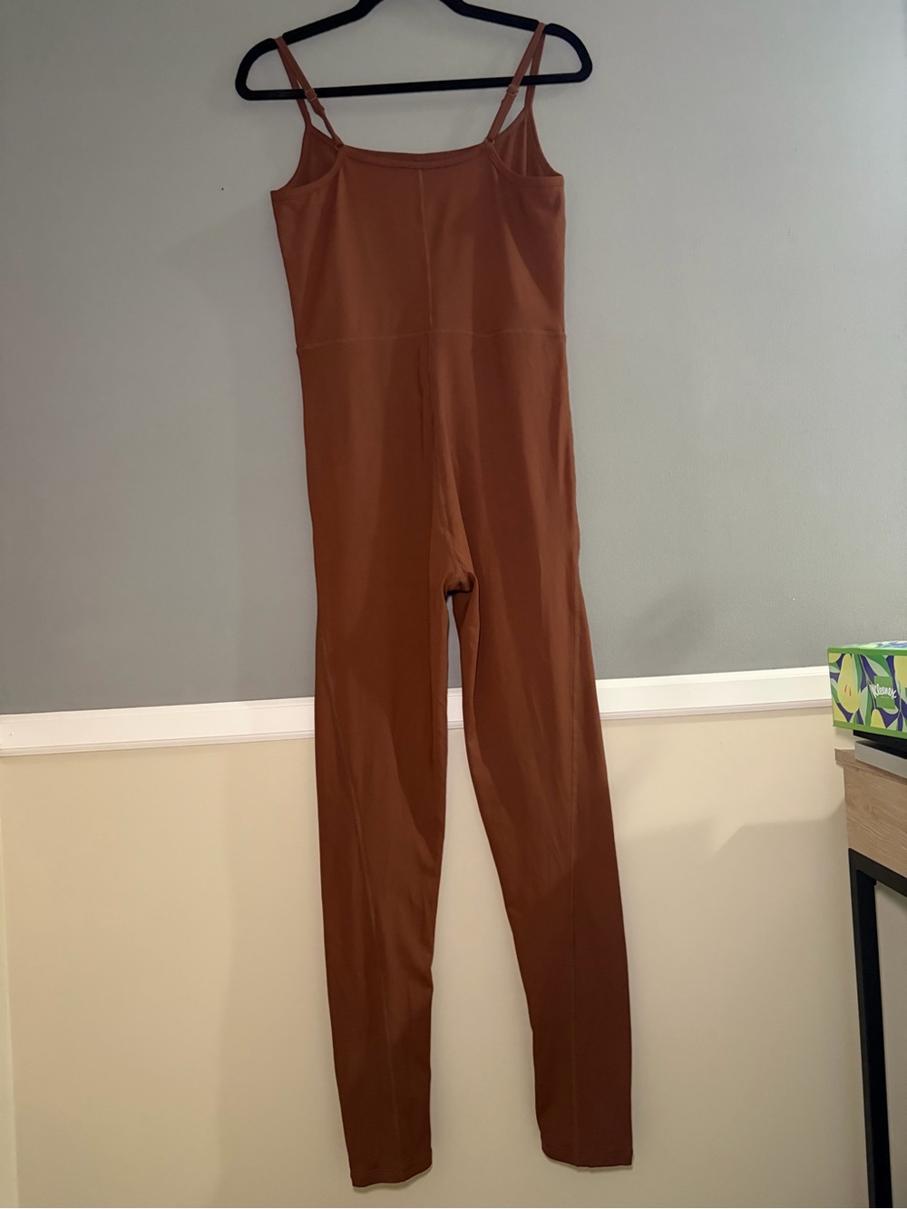 Mi Ami Francesca’s Brown Jumpsuit Adjustable Straps Stretch One Piece Athleisure - Picture 6 of 16